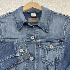 Levi Strauss Denim Jacket Classic Blue Wash Trucker Style Women's S